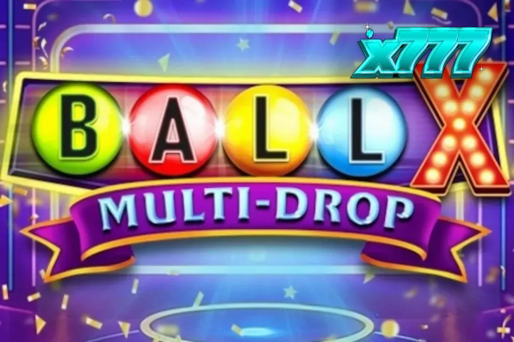 Makulay at neon na disenyo ng slot game na Ball X Multi-Drop